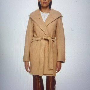 Belted Marino wool robe jacket